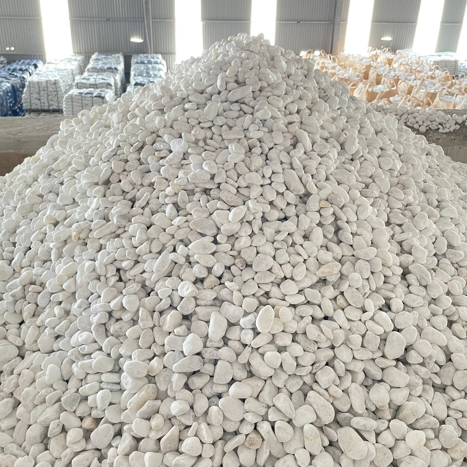 White Tumbled Gravel Pebble Vietnam Rocks Stones