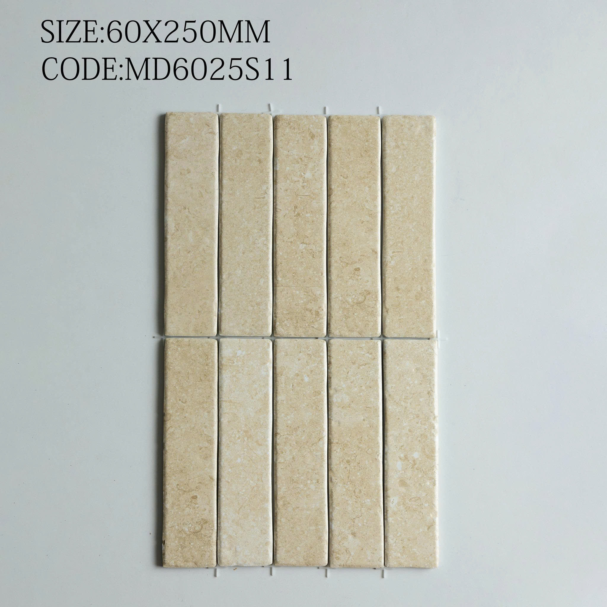 Gạch thẻ 60x250mm bề mặt vân đá nhập khẩu cao cấp MD6025S11