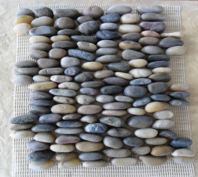 Gạch lát mosaic đá cuội lưới màu trộn Trung Quốc