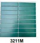Gạch mosaic que đũa nhập khẩu, Màu xanh lá đậm, mã 3211M, KT vỉ 300x300mm