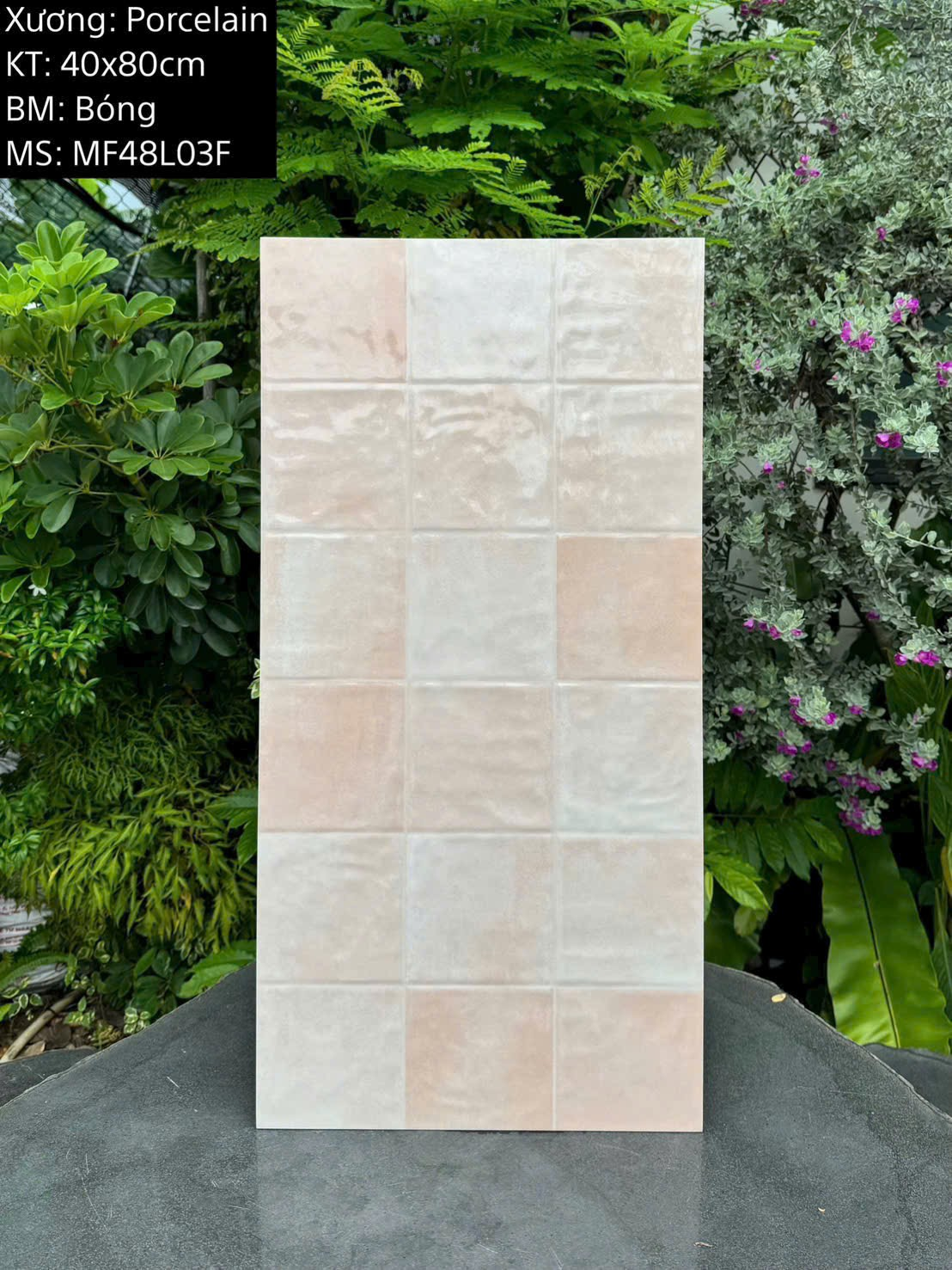 Gạch ốp tường giả thẻ men bóng KT 400x800mm mã MF48L03F