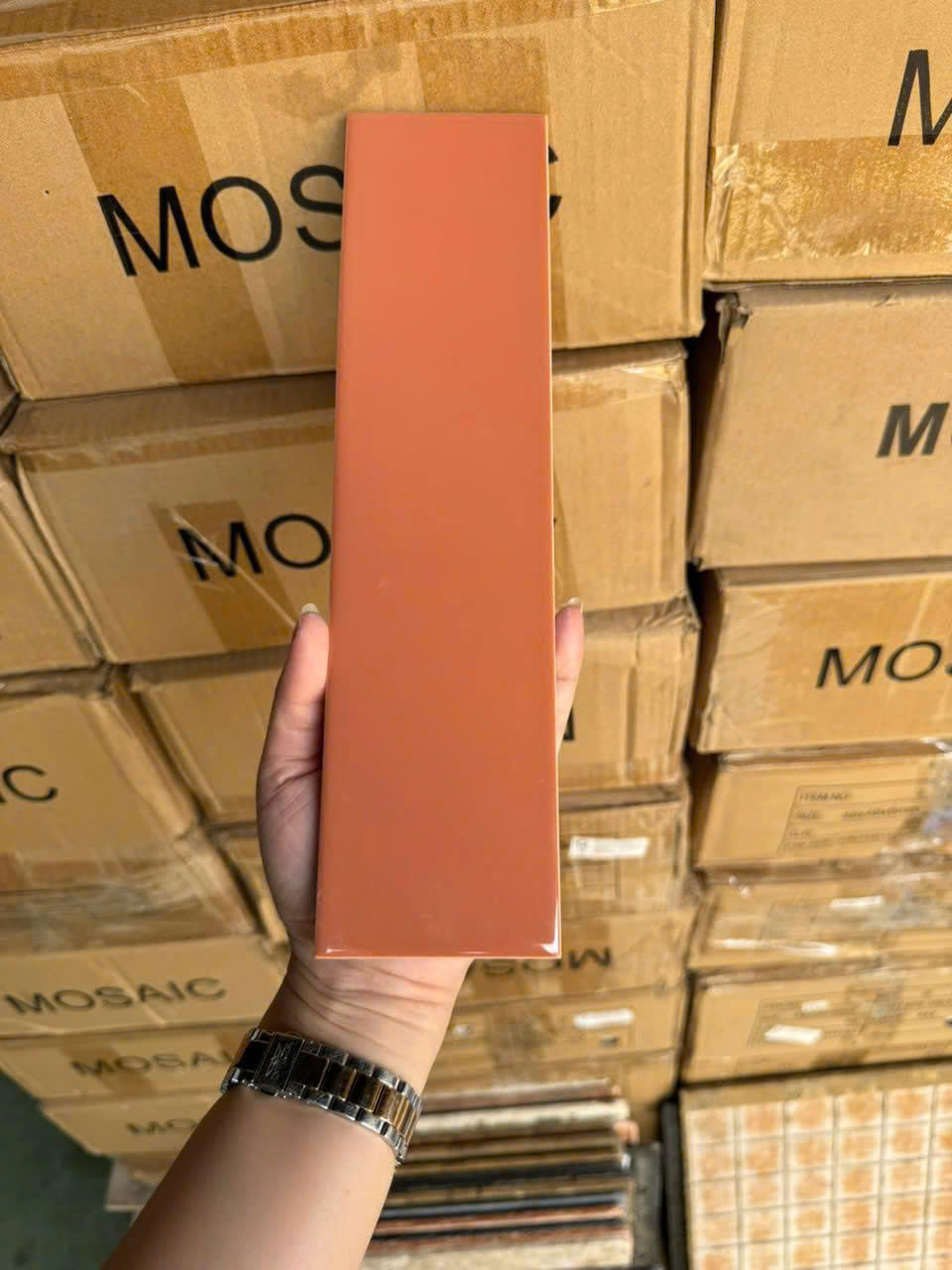 Gạch thẻ cam đất KT 75x300mm 75319B