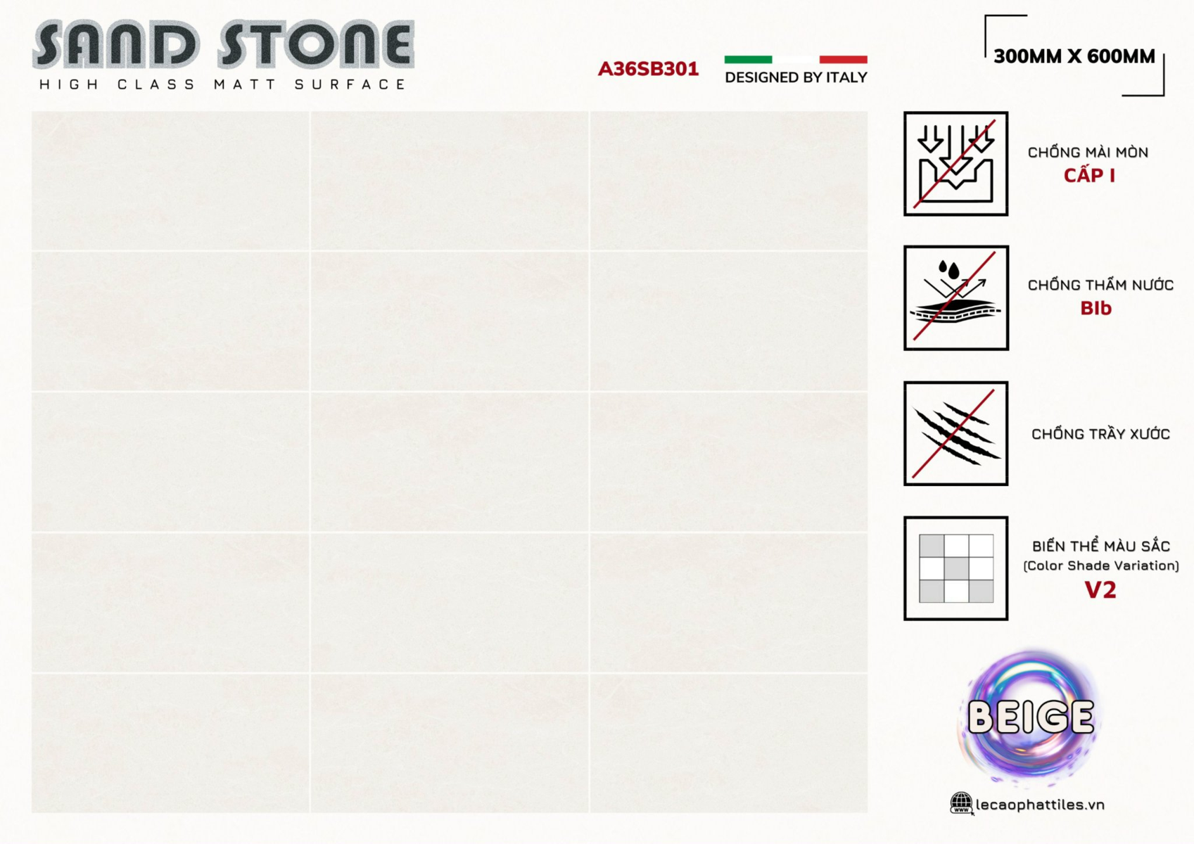 Gạch ốp lát Apodio A36SB301 (Matt)