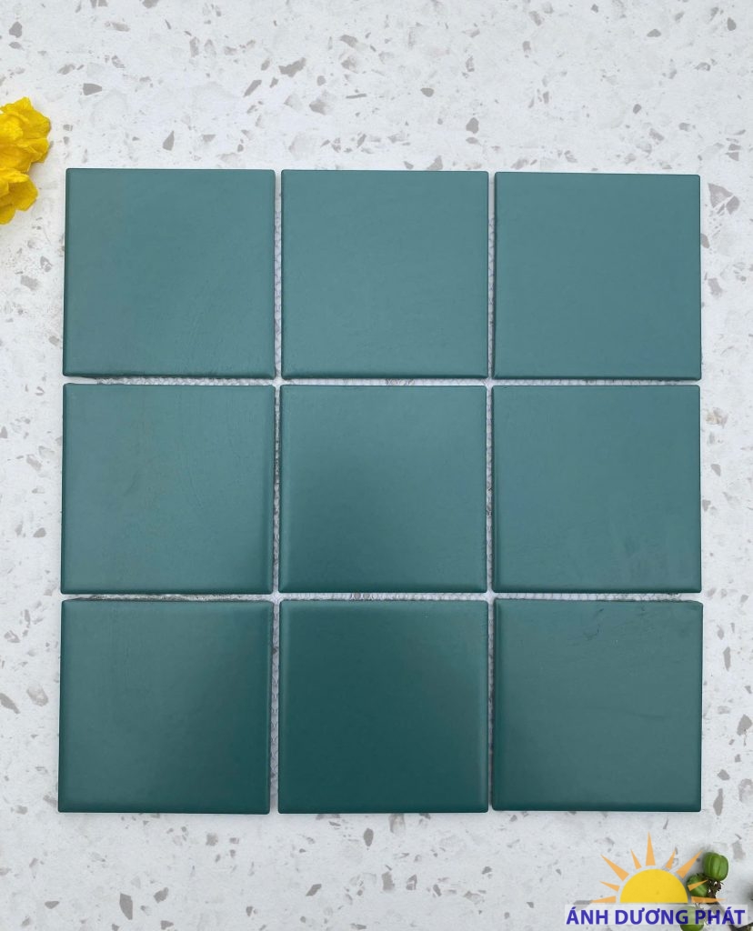 Gạch mosaic 10x10 men mờ màu xanh