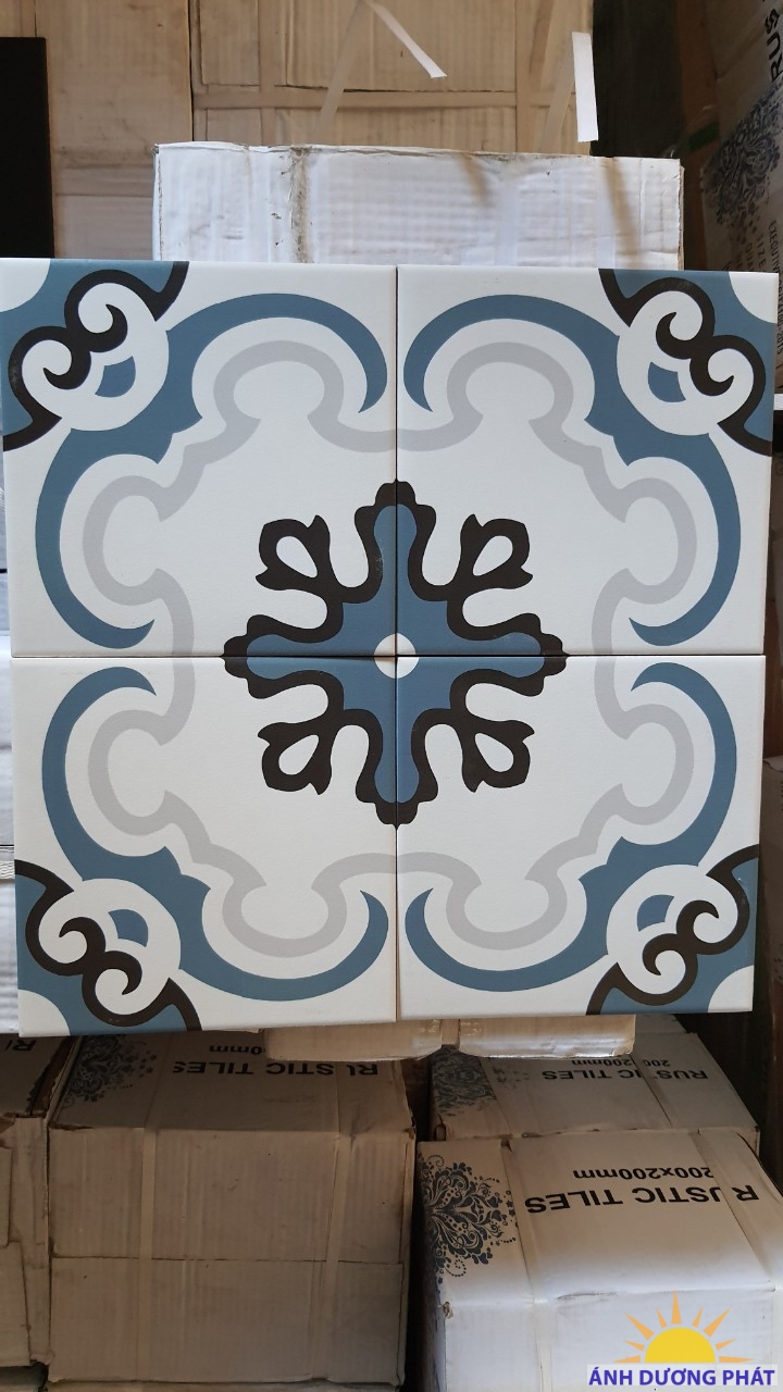Gạch bông 200x200 hao văn đơn sắc porcelain