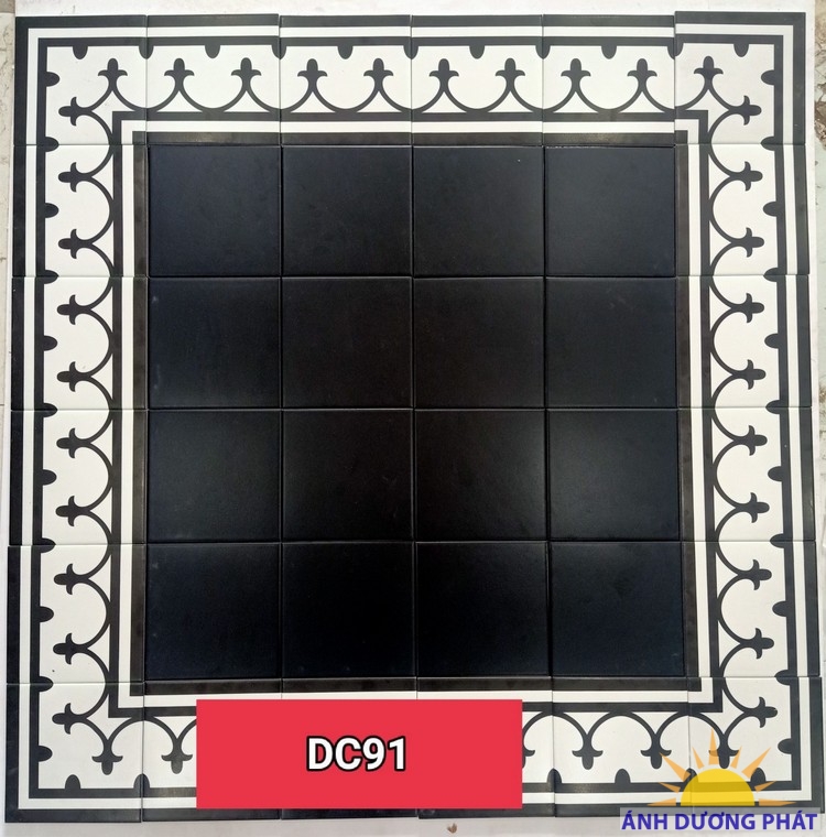 Gạch bông kích thước 20x20 đen trơn Quận 12 giả thảm