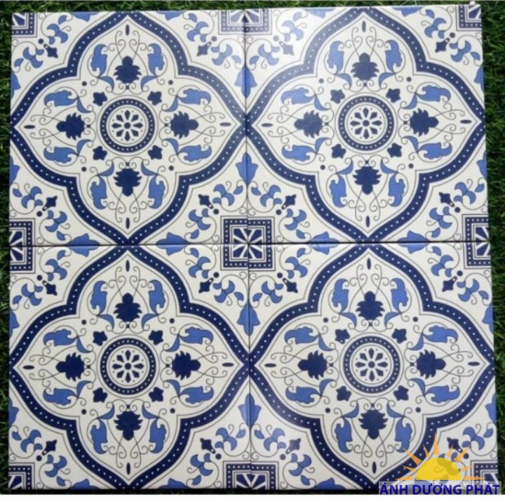 GẠCH BÔNG 20x20 HỌA TIẾT HOA XANH ĐỘC ĐÁO