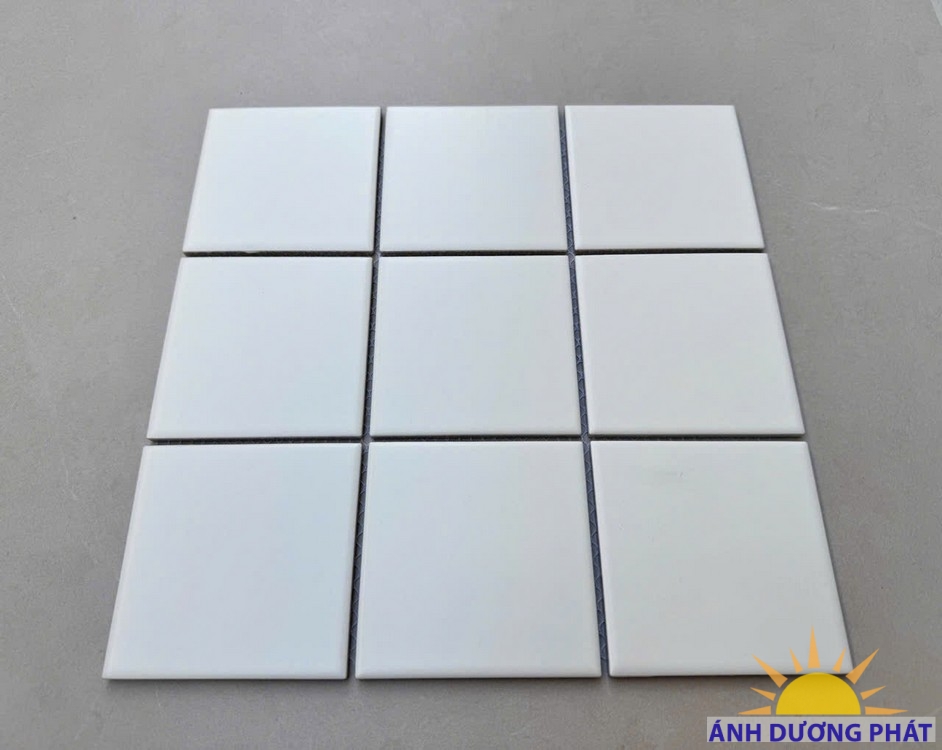 Gạch trang trí 10x10 màu trắng mờ Vĩnh Long đẹp