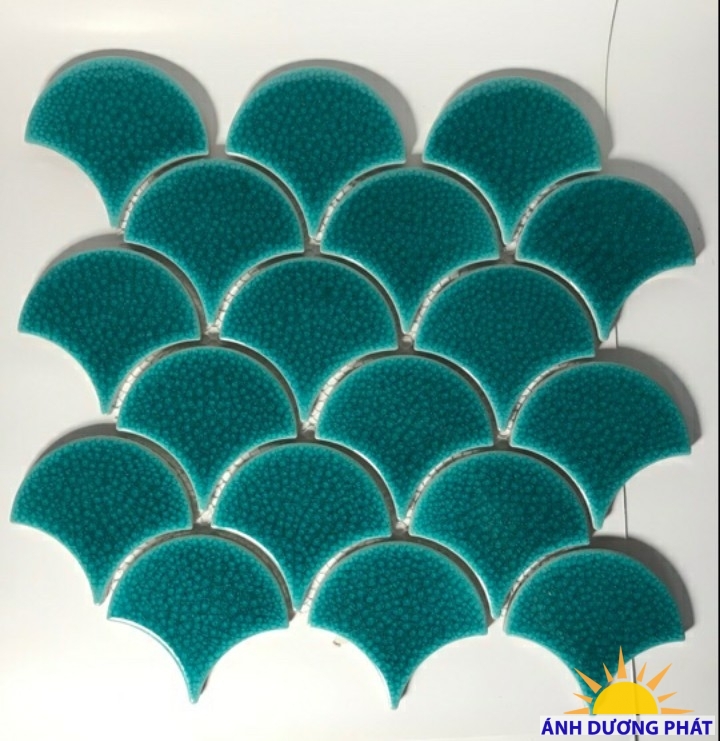 Gạch Mosaic Vảy Cá Men Rạn Cao Cấp