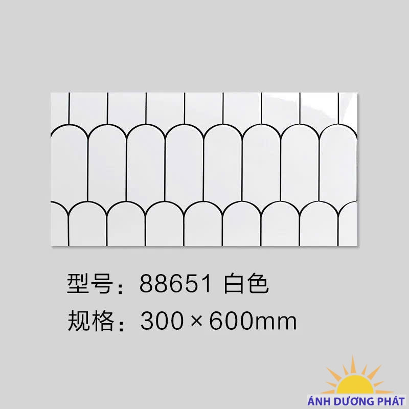 Gạch 30x60 trang trí màu trắng