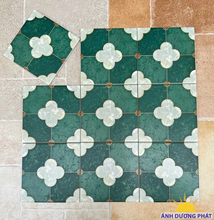 Gạch bông lát nền đẹp màu xanh 20x20 giá rẻ Tuy Hòa
