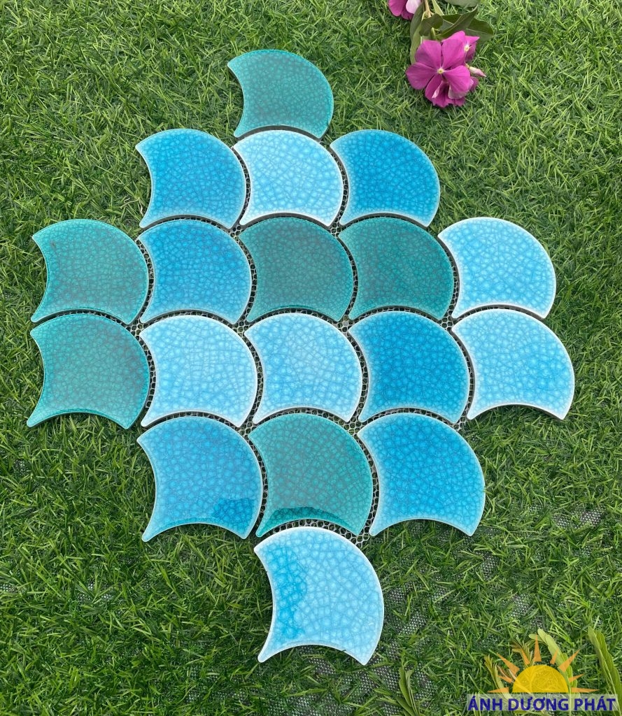Gạch vảy cá mosaic mix 3 màu