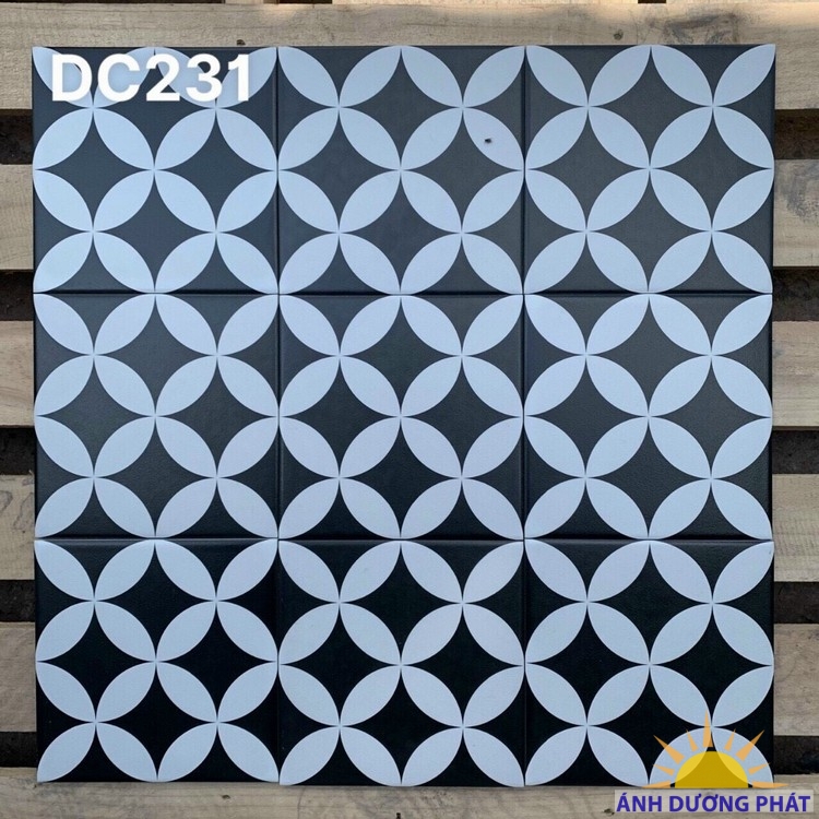Gạch bông đen trắng 20x20 đồng tiền Nhà Bè giá rẻ