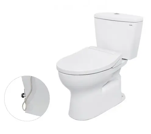 Bàn cầu hai khối, nắp đóng êm kèm vòi rửa nước lạnh TCW07S CS300DRE2W