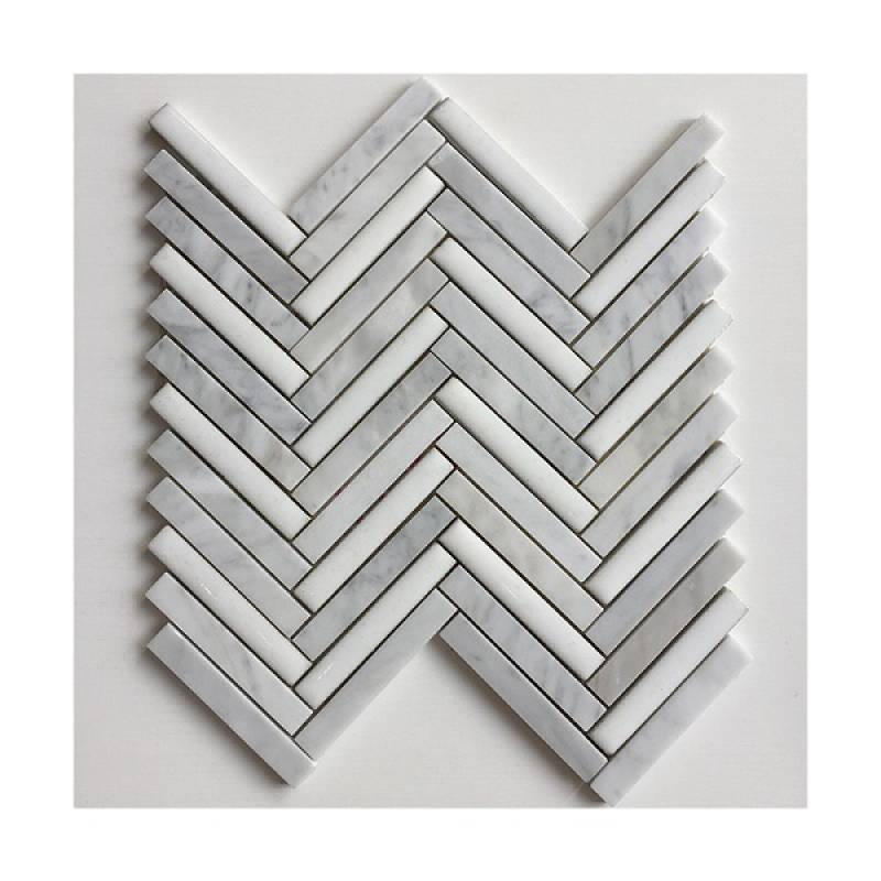 Gạch mosaic xương cá 285x280mm 16NS319 màu trắng