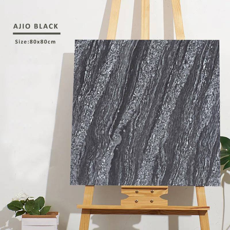 Gạch lát nền Ấn Độ men bóng 800x800mm AJIO BLACK