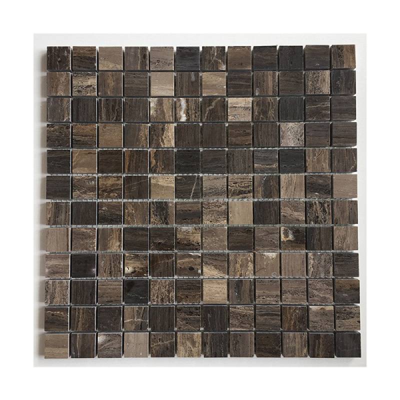 Gạch mosaic đá hình vuông 298x298mm màu nâu