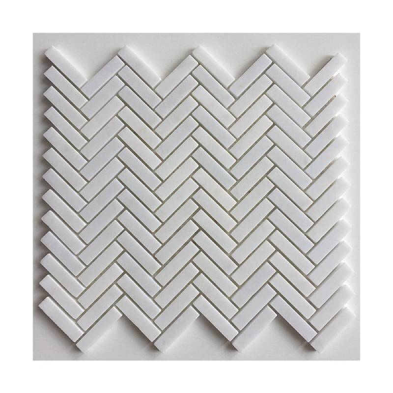 Gạch mosaic xương cá 255x280mm màu trắng