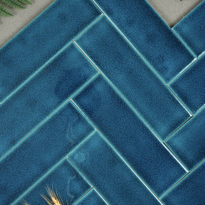 Gạch gốm men rạn xanh dương đậm 60x200mm MBL60218