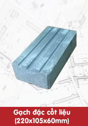 Gạch đặc cốt liệu 220x105x60mm