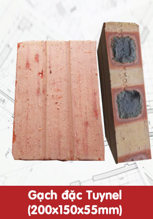 Gạch đặc Tuynel 200x150x55mm