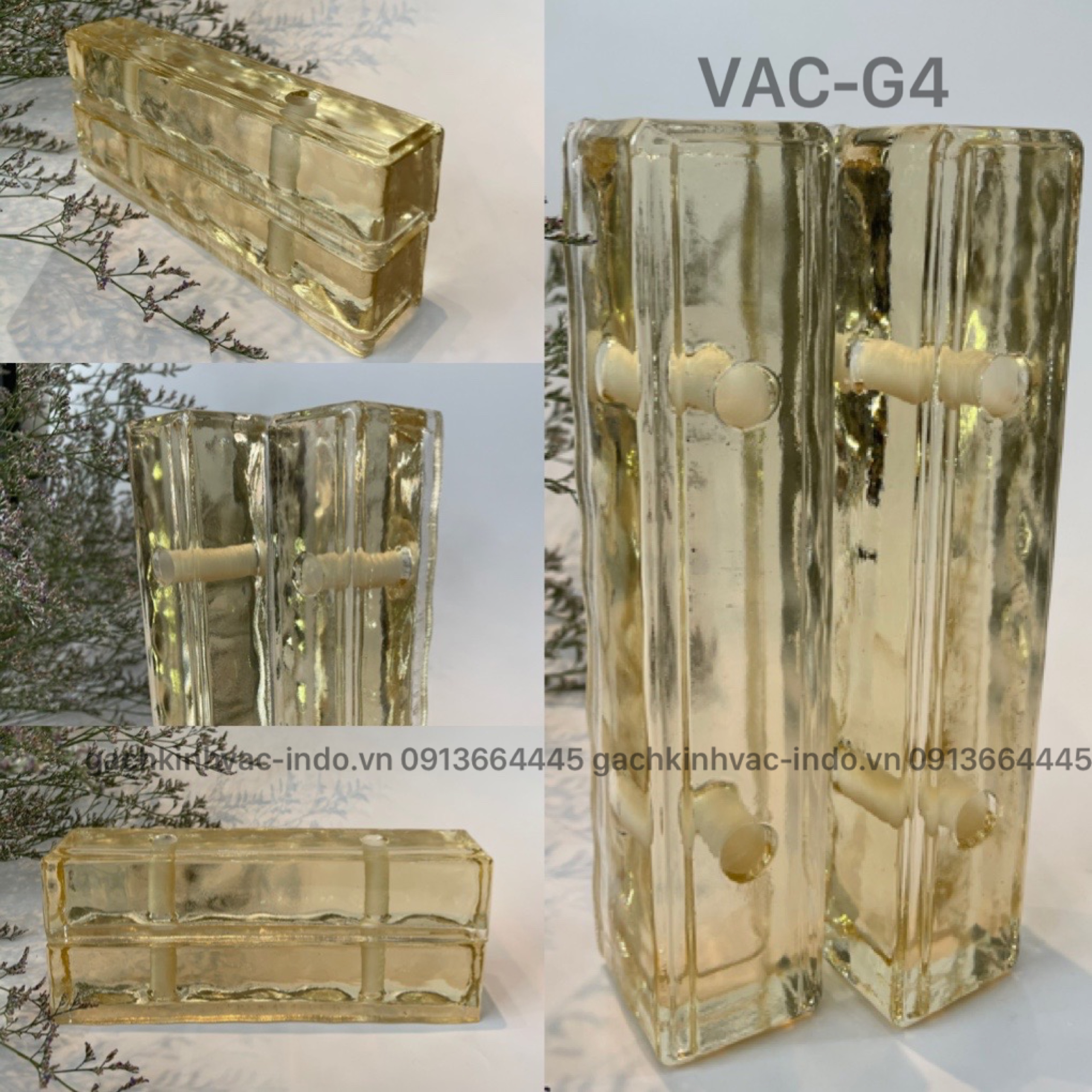 GẠCH KÍNH KHỐI ĐẶC LỖ G4