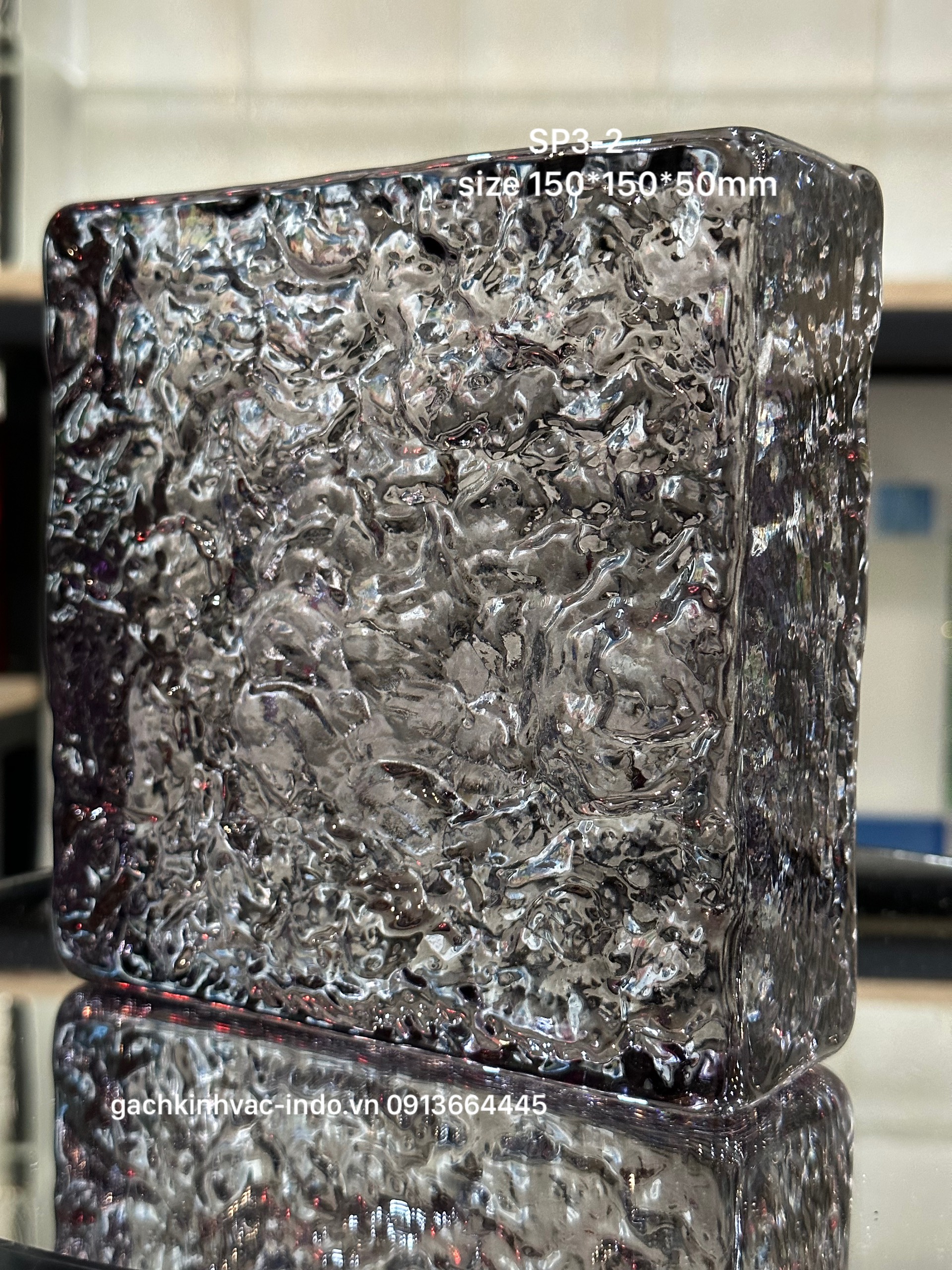 Gạch Kính Khối Đặc SP3-2 Đen