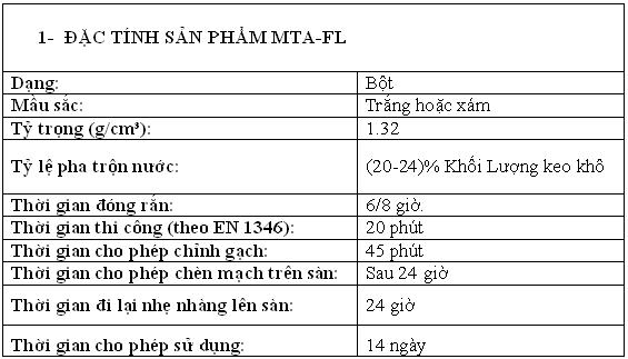 Keo dán gạch đá cao cấp Mova MTA-FL