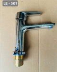 Vòi Rửa Lavabo LE501 - Thân Đồng, Mạ Crom Bóng - Đã Bao Gồm Dây Cấp