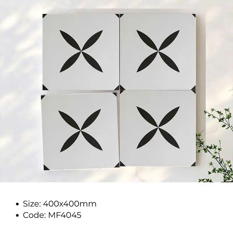 Gạch bông Trung Quốc, men mờ xương porcelain, KT 40x40, MF4045( FG4288) (1 hộp/10 viên/1,6m2)