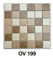 Gạch mosaic gốm mix mờ nhập khẩu, mã OV199, KT vỉ 306x306mm, KT viên 48x48mm