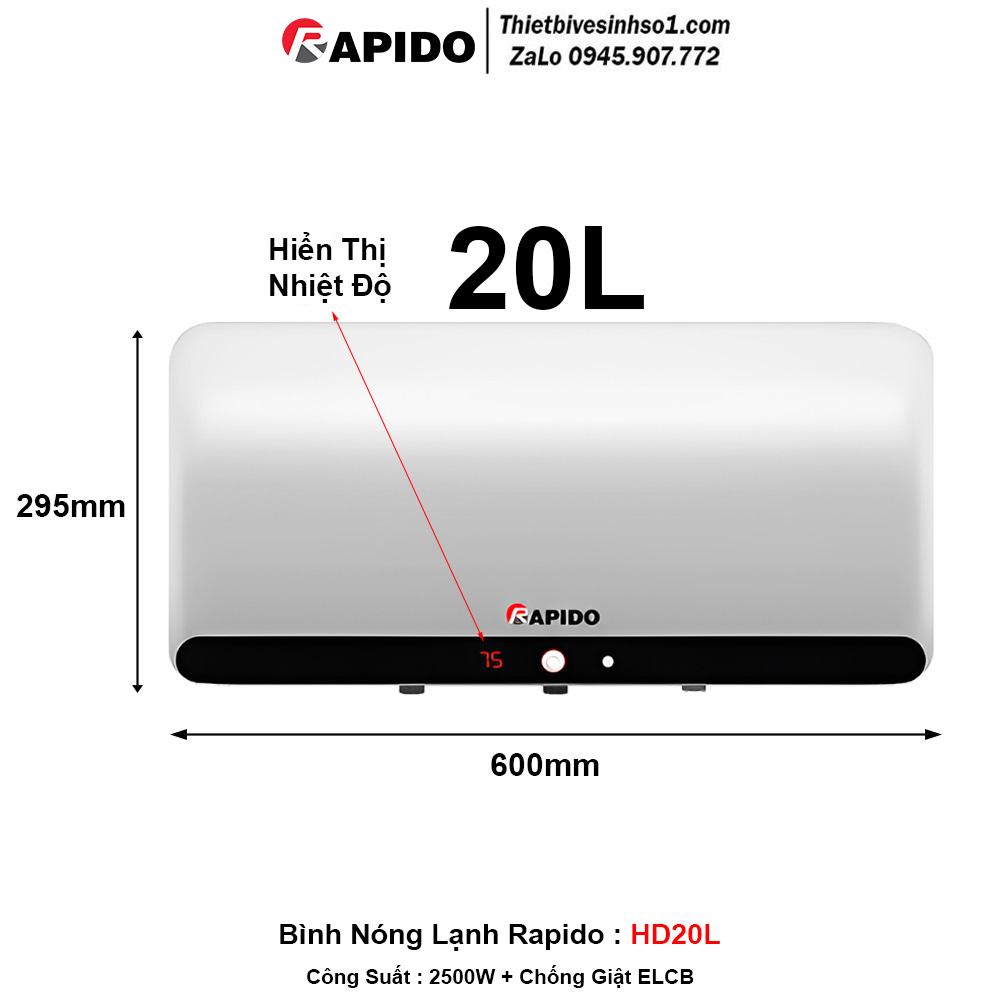 Bình Nóng Lạnh Rapido HD20L