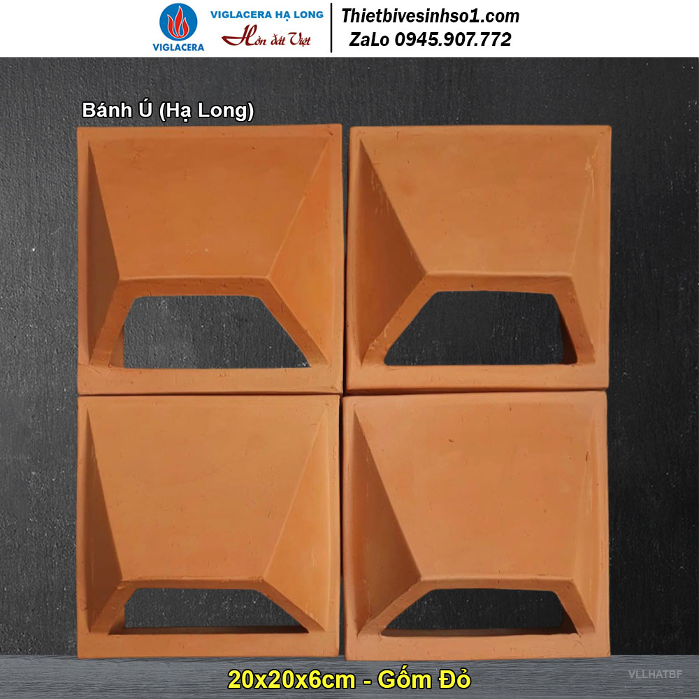 Gạch Thông Gió 20x20 Gốm Đỏ Bánh Ú (Hạ Long)