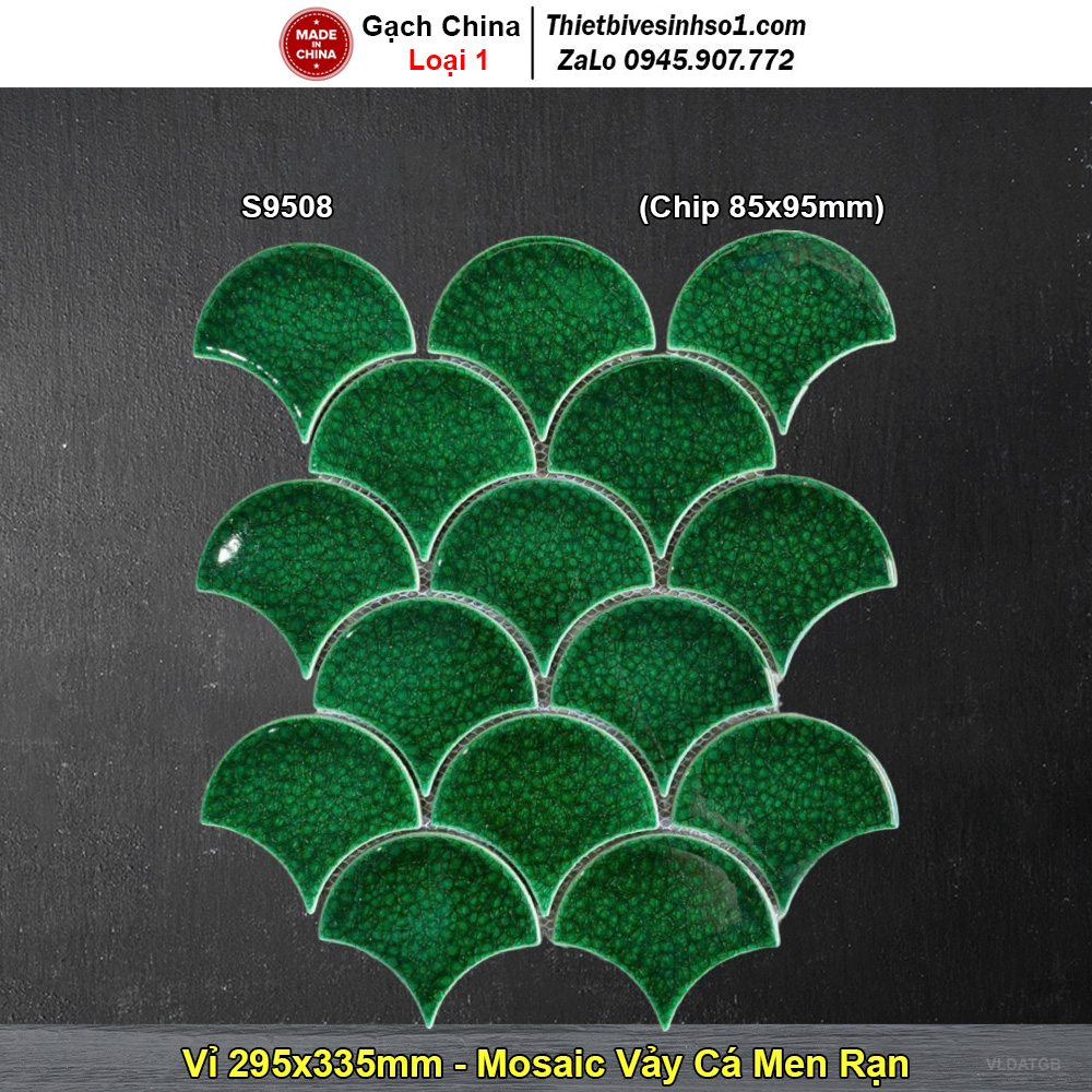 Gạch Mosaic Gốm Vảy Cá S9508