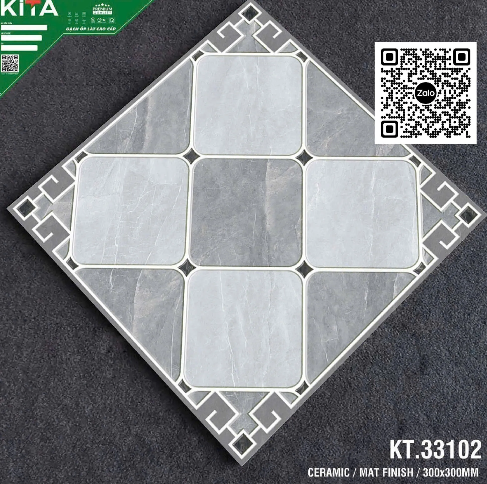 Gạch Men 30x30 Ốp Lát Toilet đá ghép 33102