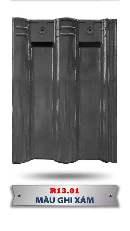 Ngói Sóng Tráng Men Mikado màu ghi xám R13.01