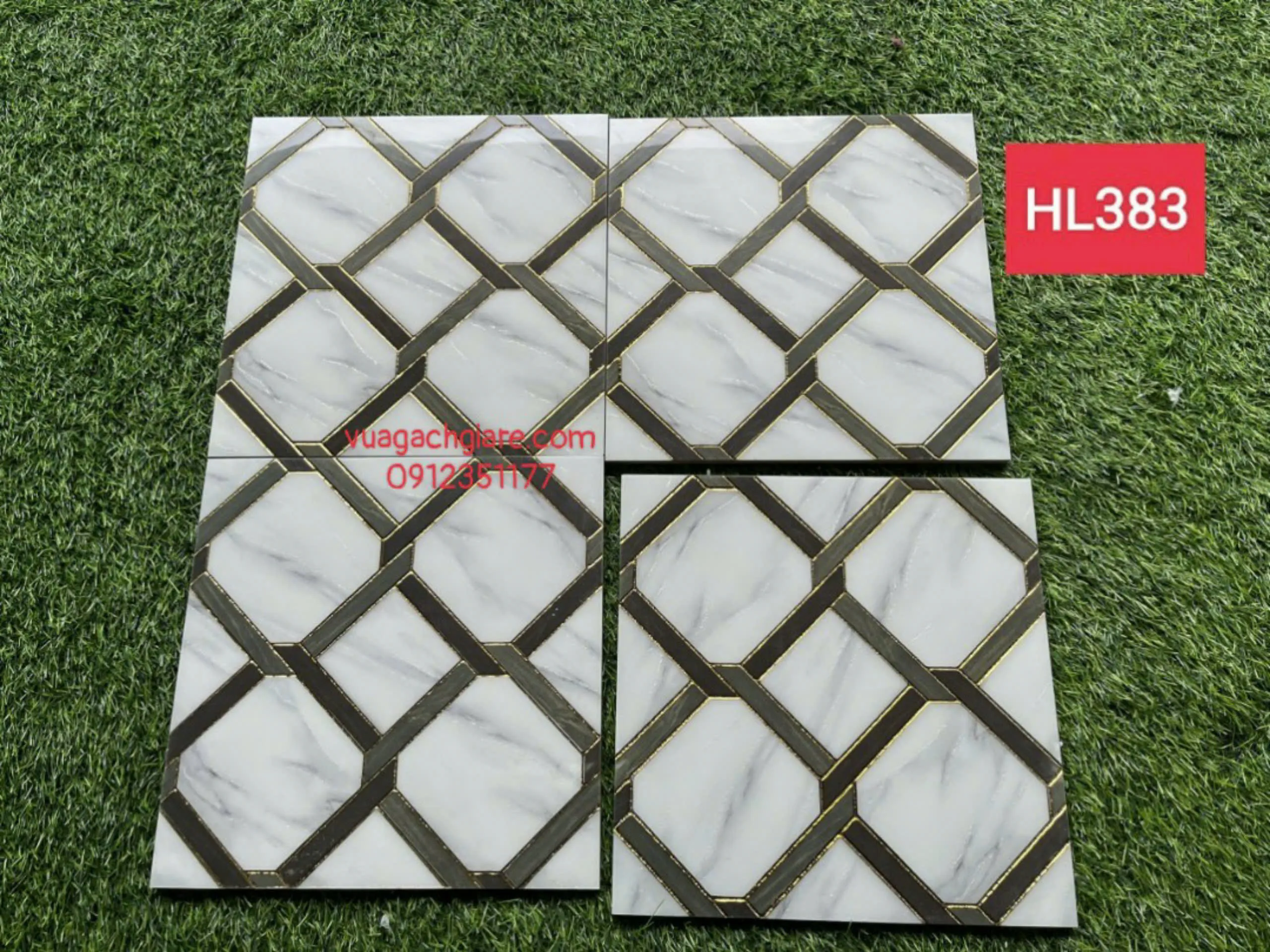 Gạch Khắc Kim 30x30 Cao Cấp nhũ vàng trắng đen 383
