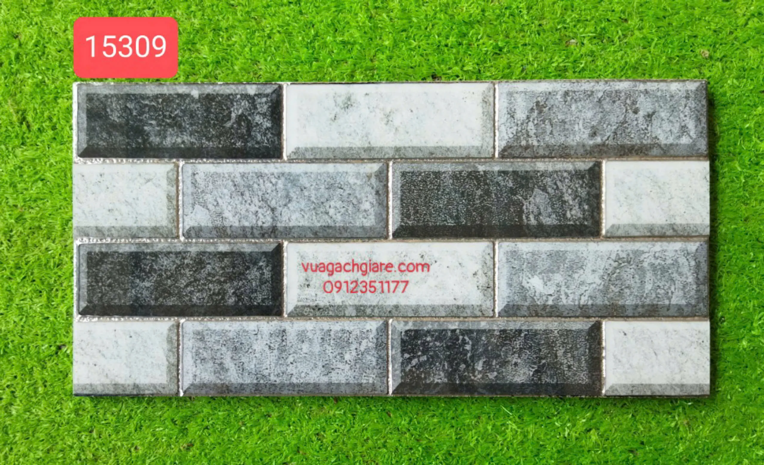 Gạch Khắc Kim 15x30 Cao Cấp nhũ vàng xám đậm nhạt 15309