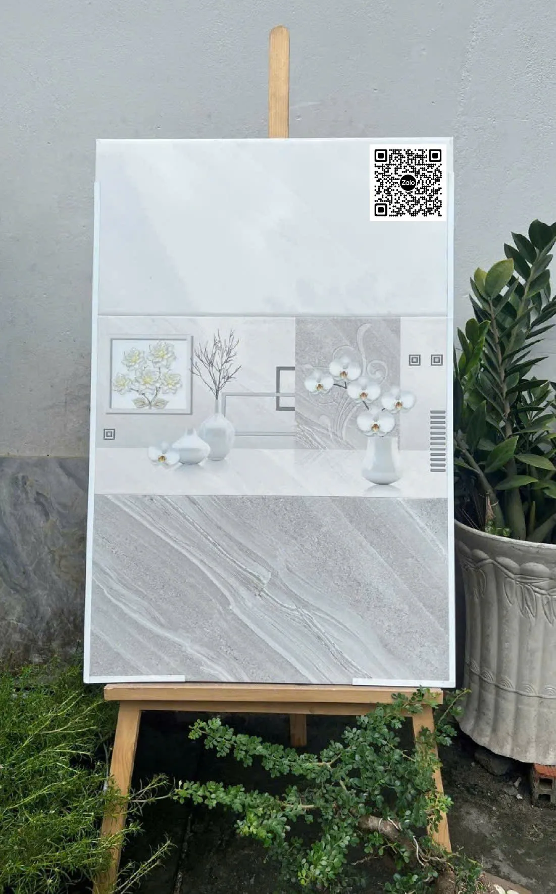 Gạch Men 30x60 Ốp Tường Giá Rẻ xám vân trắng