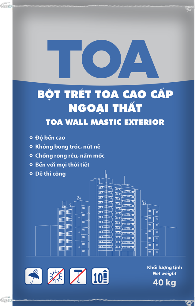 Bột trét TOA Ngoại Thất Wall Mastic Exterior 40Kg