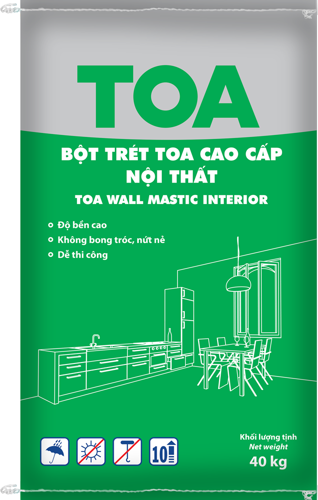 Bột Trét TOA Nội Thất Wall Mastic Interior 40KG