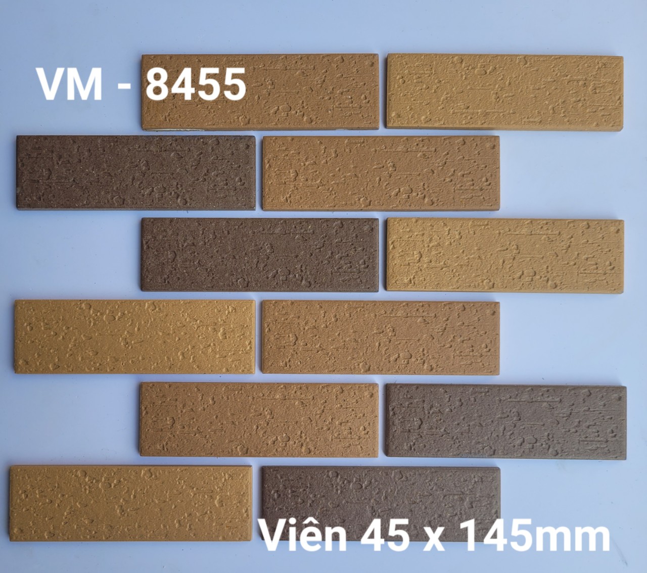 Gạch thẻ ngoại thất KT 45x145mm VM - 8455