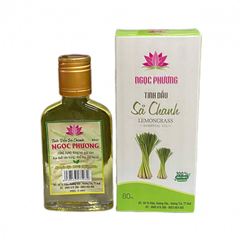 Tinh dầu sả chanh chai 80ml Ngọc Phương đặc sản Huế
