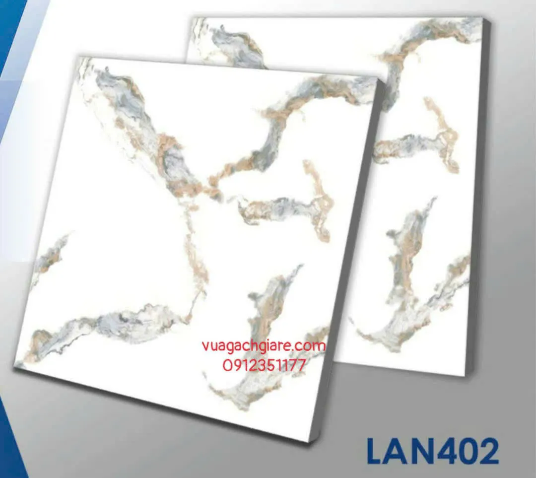 Gạch Men 40x40 Ốp Lát Giá Rẻ trắng vân khói LAN402