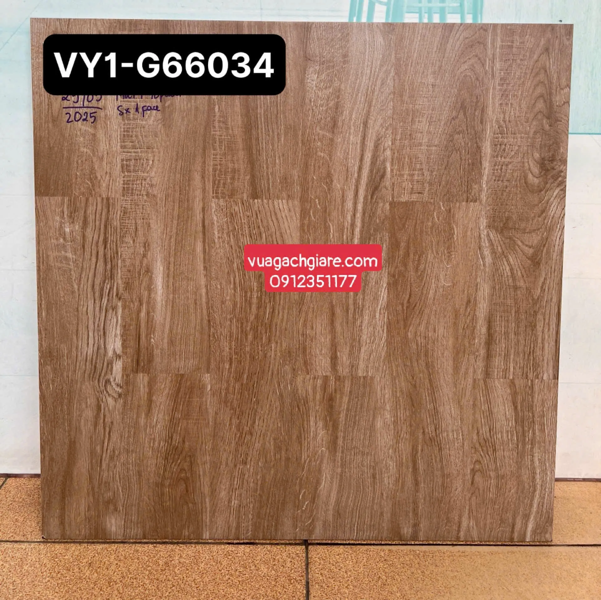 Gạch Đá Mờ 60x60 Ốp Lát Việt Ý Giá Rẻ vân gỗ VY1 - G66034