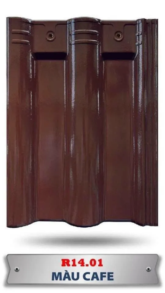 Ngói Sóng Tráng Men Mikado màu cafe R14.01