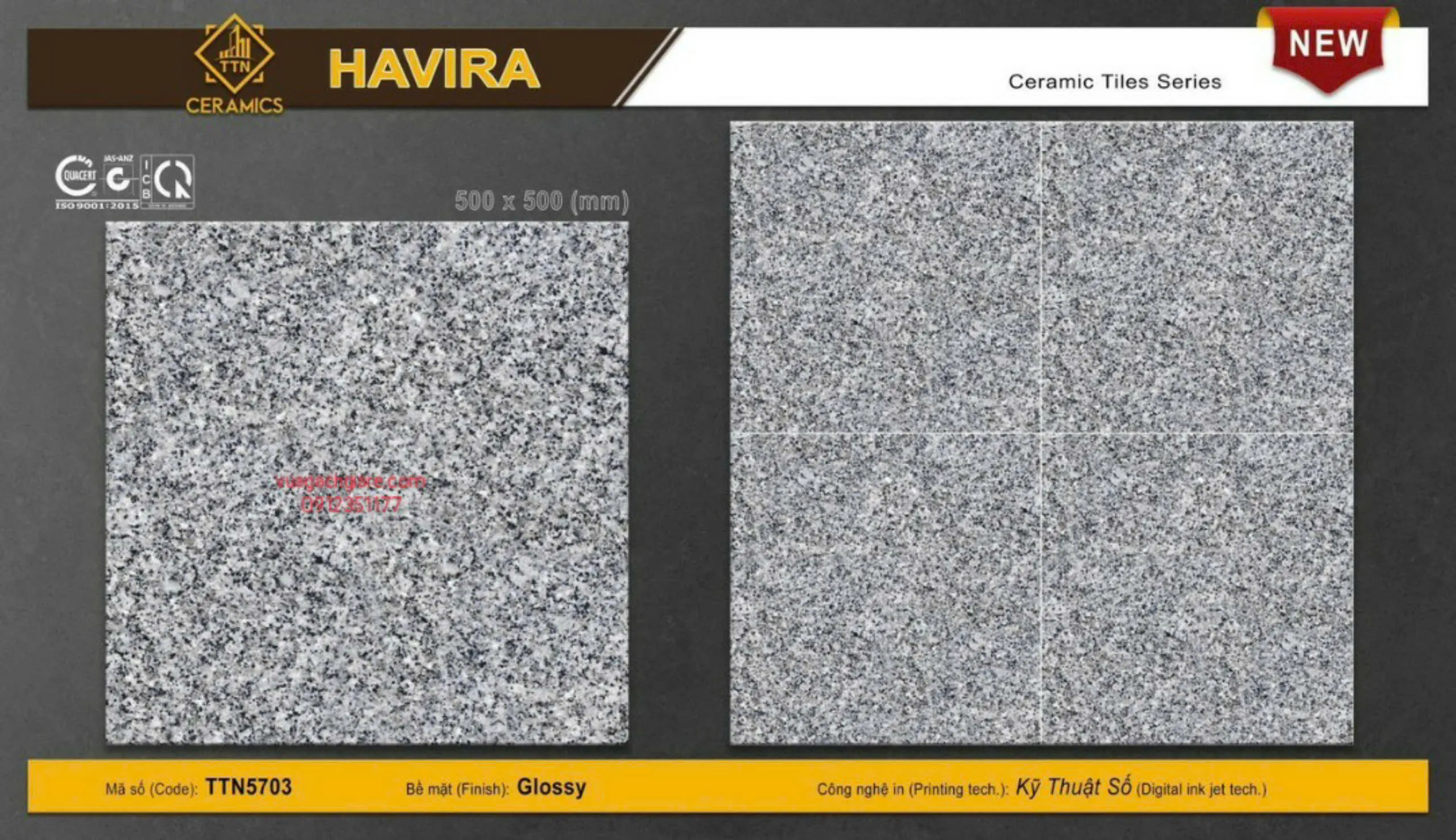 Gạch Men 50x50 Lát Nền Giá Rẻ giả đá hoa cương 5703