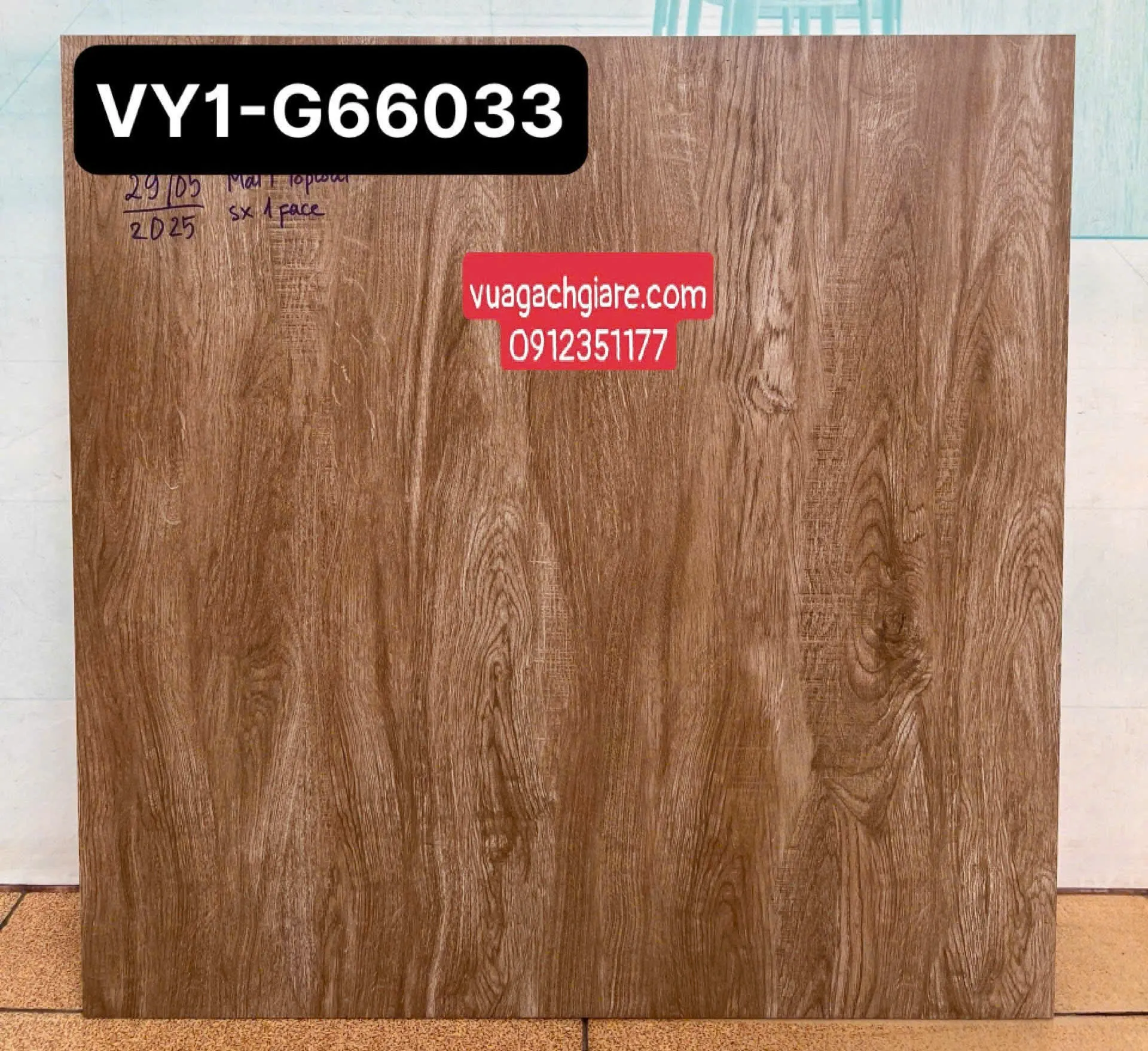 Gạch Đá Mờ 60x60 Ốp Lát Việt Ý Giá Rẻ vân gỗ VY1 - G66033