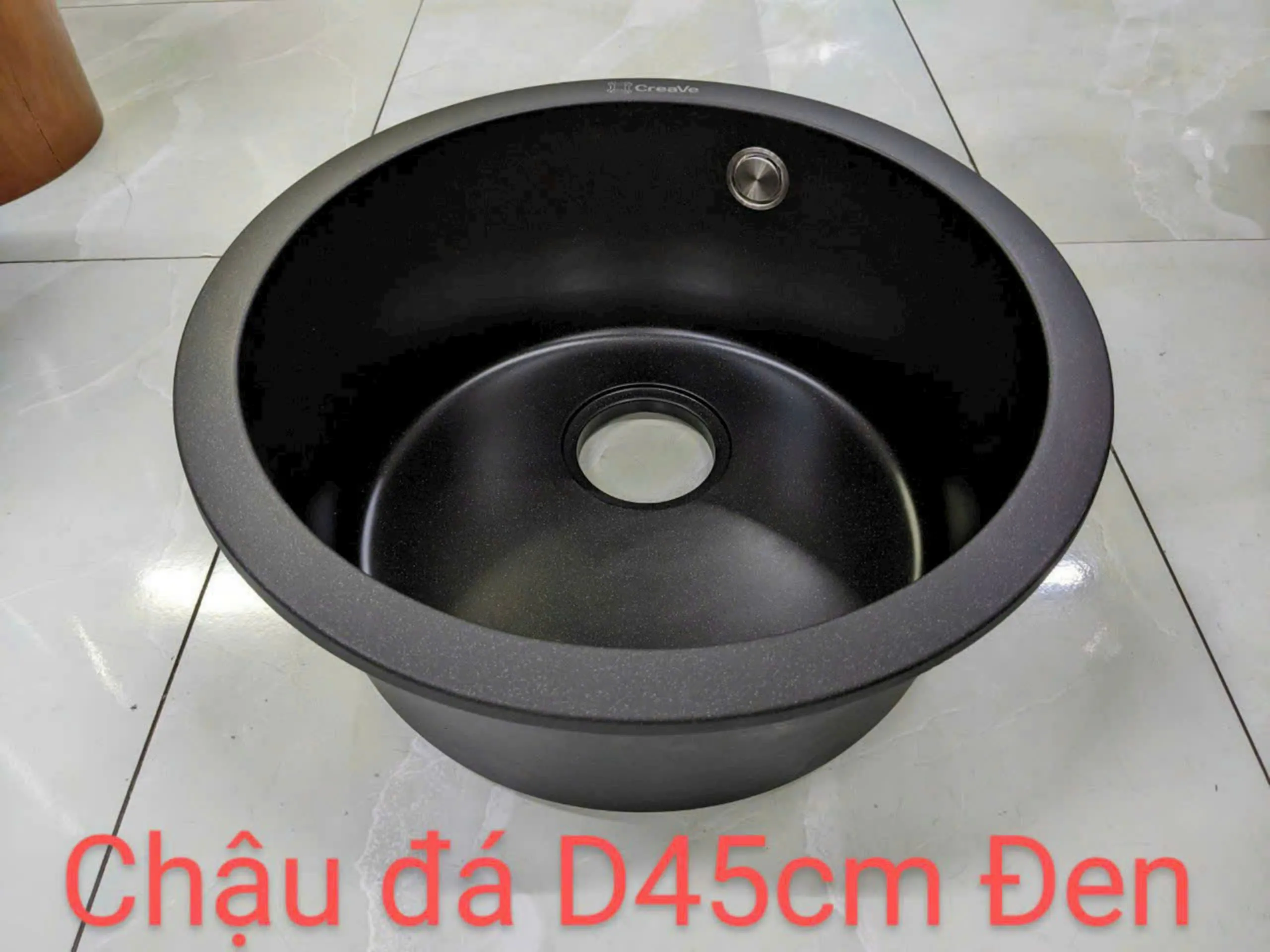Chậu Rửa Chén Bằng Đá đơn màu đen D45