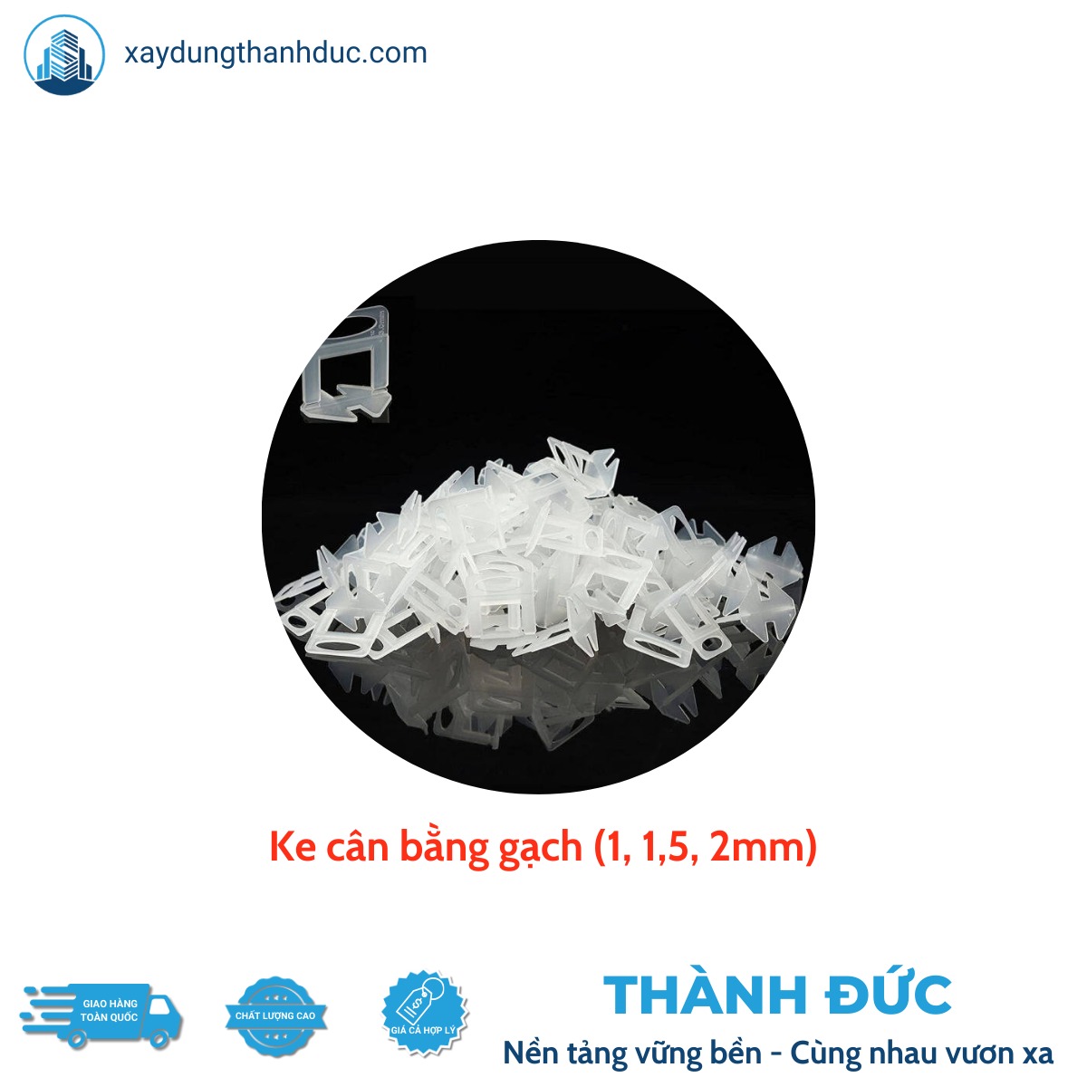 Ke Cân Bằng Gạch Ốp Lát Túi 1Kg (1mm, 1.5mm, 2mm)